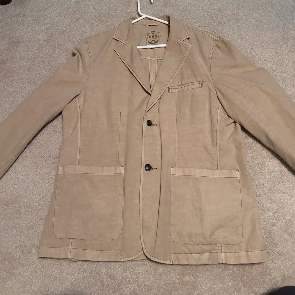 Tommy Bahama Sport Coat Mens L Beige 2 Button Blazer Jacket